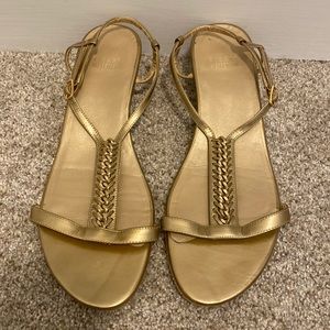 Stuart weitzman gold wedge sandals. Size 9.5.